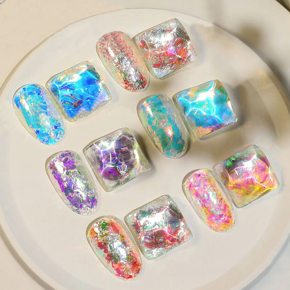 1 Barattolo Aurora Opal Glitter Mix Nail Art Flakes Color Shift Dream Powder Shard Coriandoli Cosmetici Chunky Paillettes Artigianato