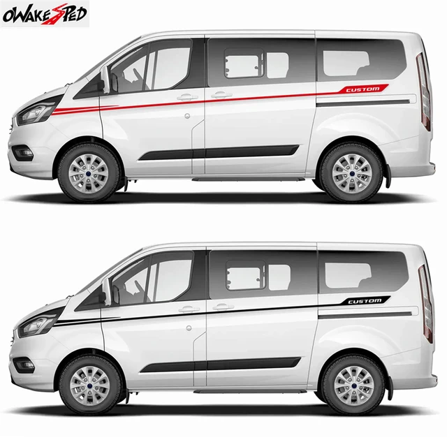 6 Stück/Los Motorhaube Seite Hecktür Aufkleber, für F=ord Transit Tourneo  Custom Camper Van Sport Vinyl Aufkleber Tuning Auto Zubehör