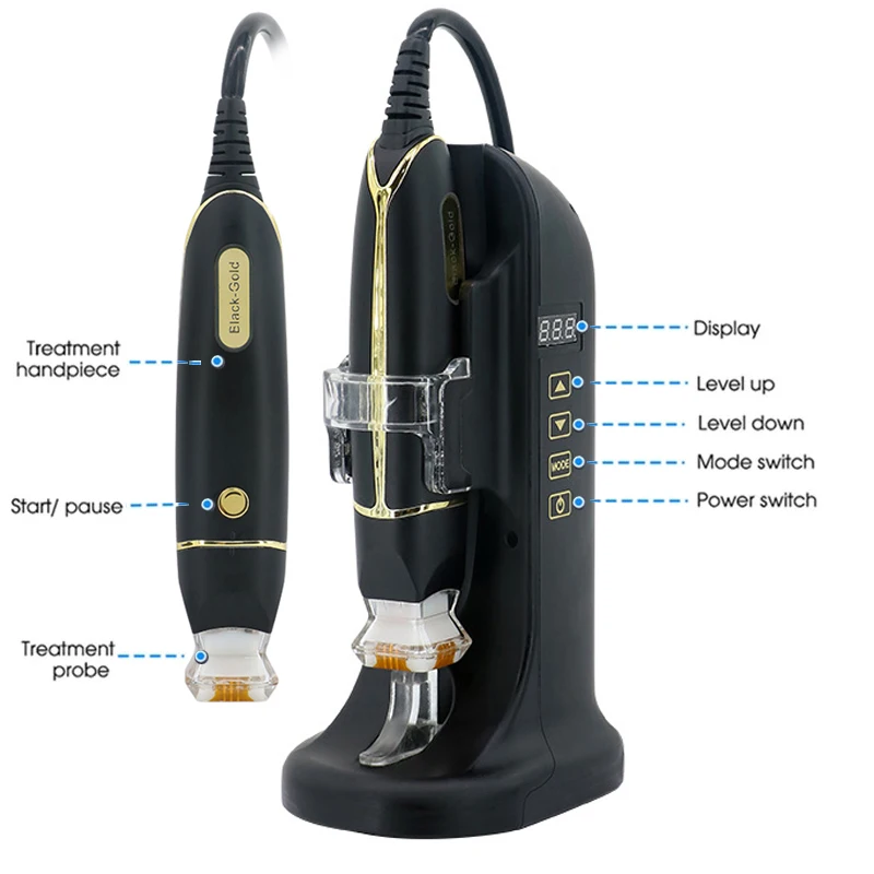Black Gold Fractional RF High Energy Skin Lifting Neck Face Eyes Forehead Tighten Skin Firm Wrinkles Remove Machine