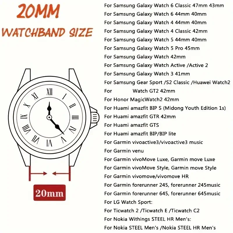 Premium Leather Silicone Magnetic Watch Strap Bracelet, 20mm/22mm, Multiple Sizes Available