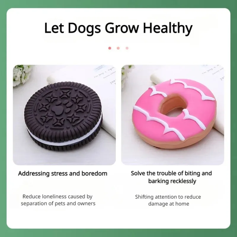 Dog Chewing Toy Simulation Biscuit Cake Anti Bite Latex Plaything Grinding Teeth Cleaning Interactive Training Toys Pet Supplies 2