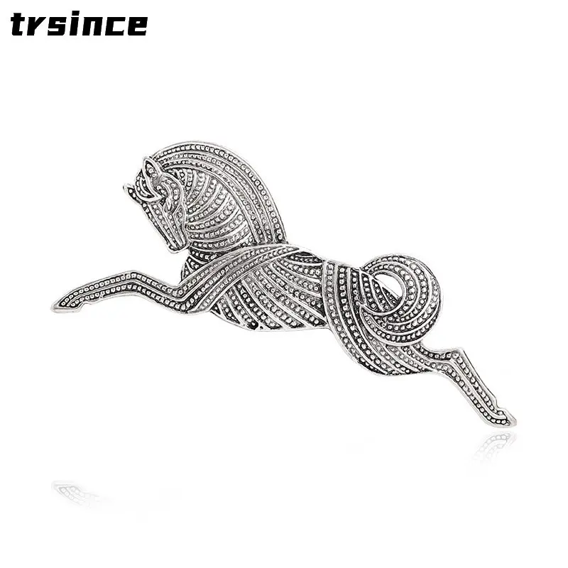 

Personality Zodiac Vintage Metal Running Horse Brooch Pin Animal Accessories Trendy Fashion Women Brooches Gift Men Suit Corsage