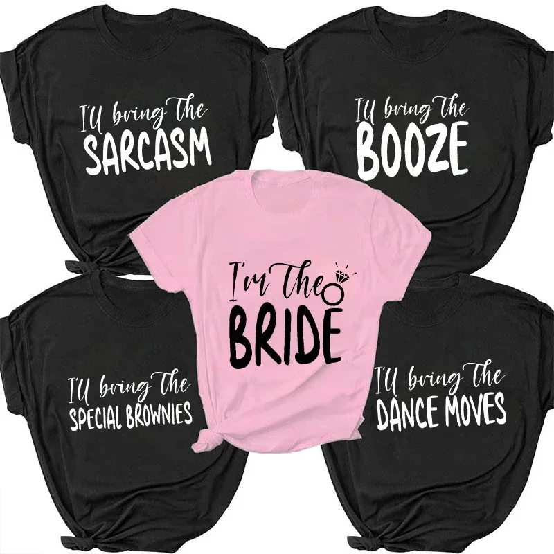 

Friends Bachelorette Hen Party Evjf Tops Future Team Bride Bridesmaid T-Shirt Short Sleeved Tees Girls Single Farewell Tshirt