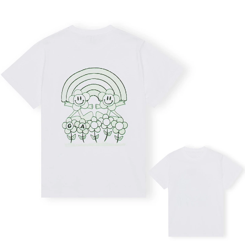 

Футболка с коротким рукавом и радужным принтом, повседневный и стильный дизайн для женщин