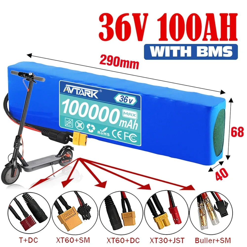 

36V 100Ah 10S3P 36V Battery 600W 42V 18650 Battery Pack for Xiaomi M365 Pro Ebike Bicycle Scooter Inside with 20A BMS