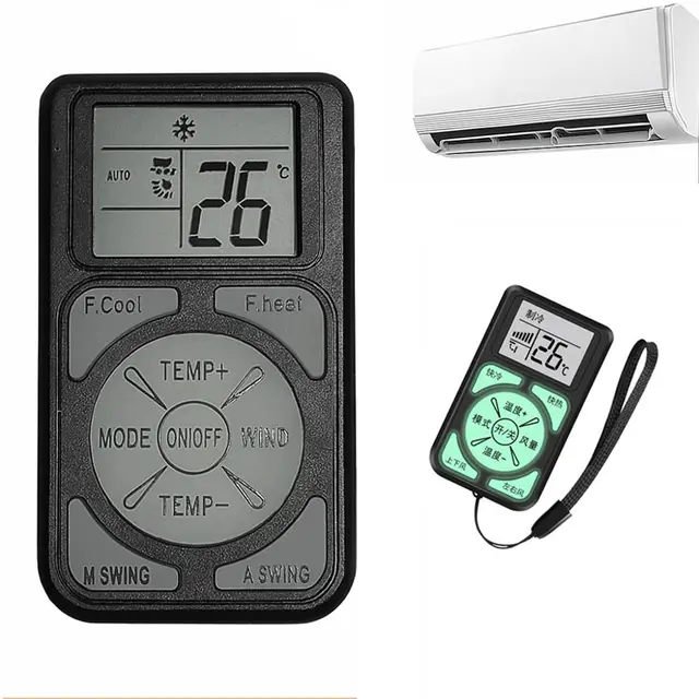 Télécommande universelle A/C avec boutons fluorescents, télécommande de climatiseur Compatible avec tous les principaux climatiseurs 1