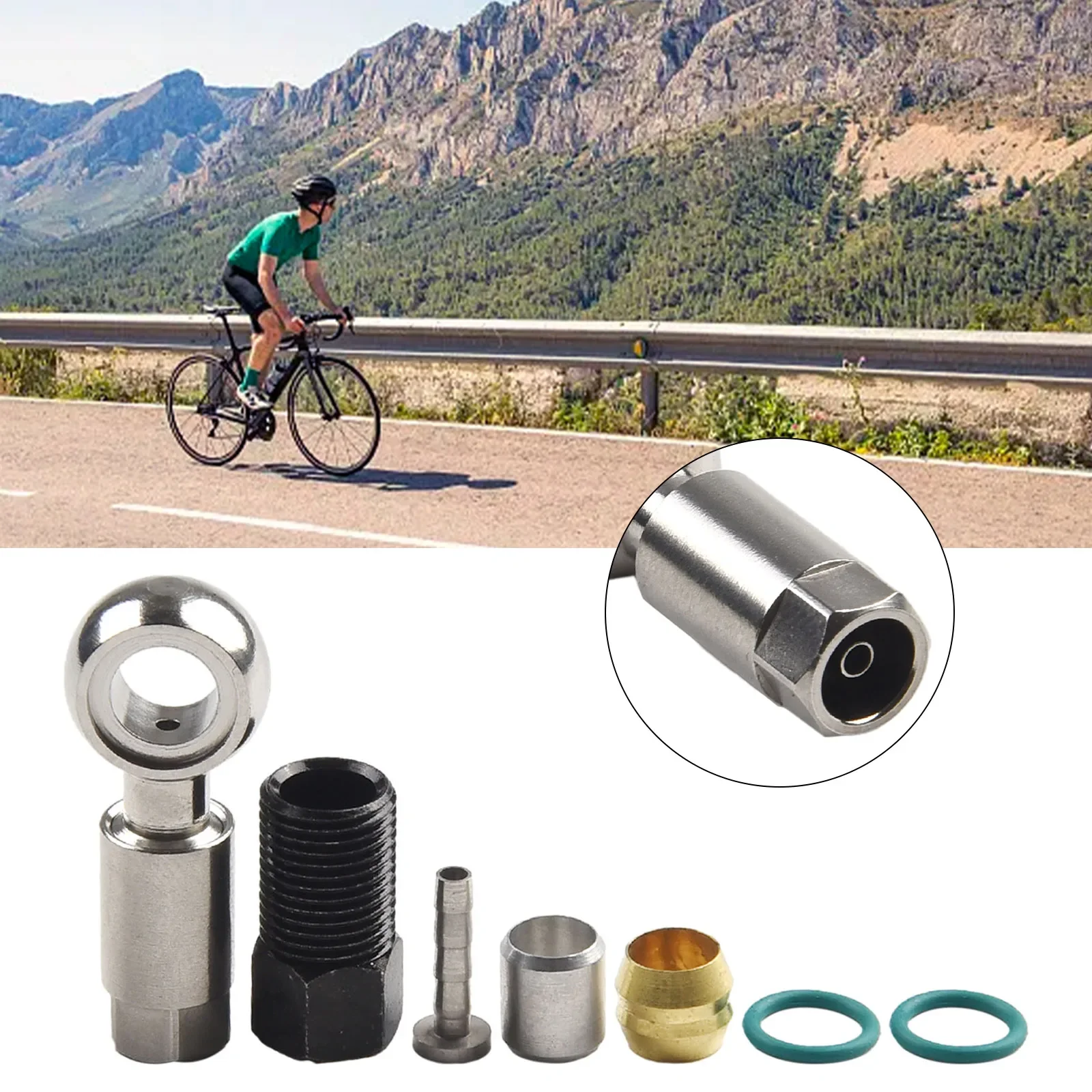 

1set Bicycle Banjo Set Connect Insert For-Shimano Hydraulic Disc Brake Hose BH90 MTB Bike Oil Needle Olive Head Bicycle Parts