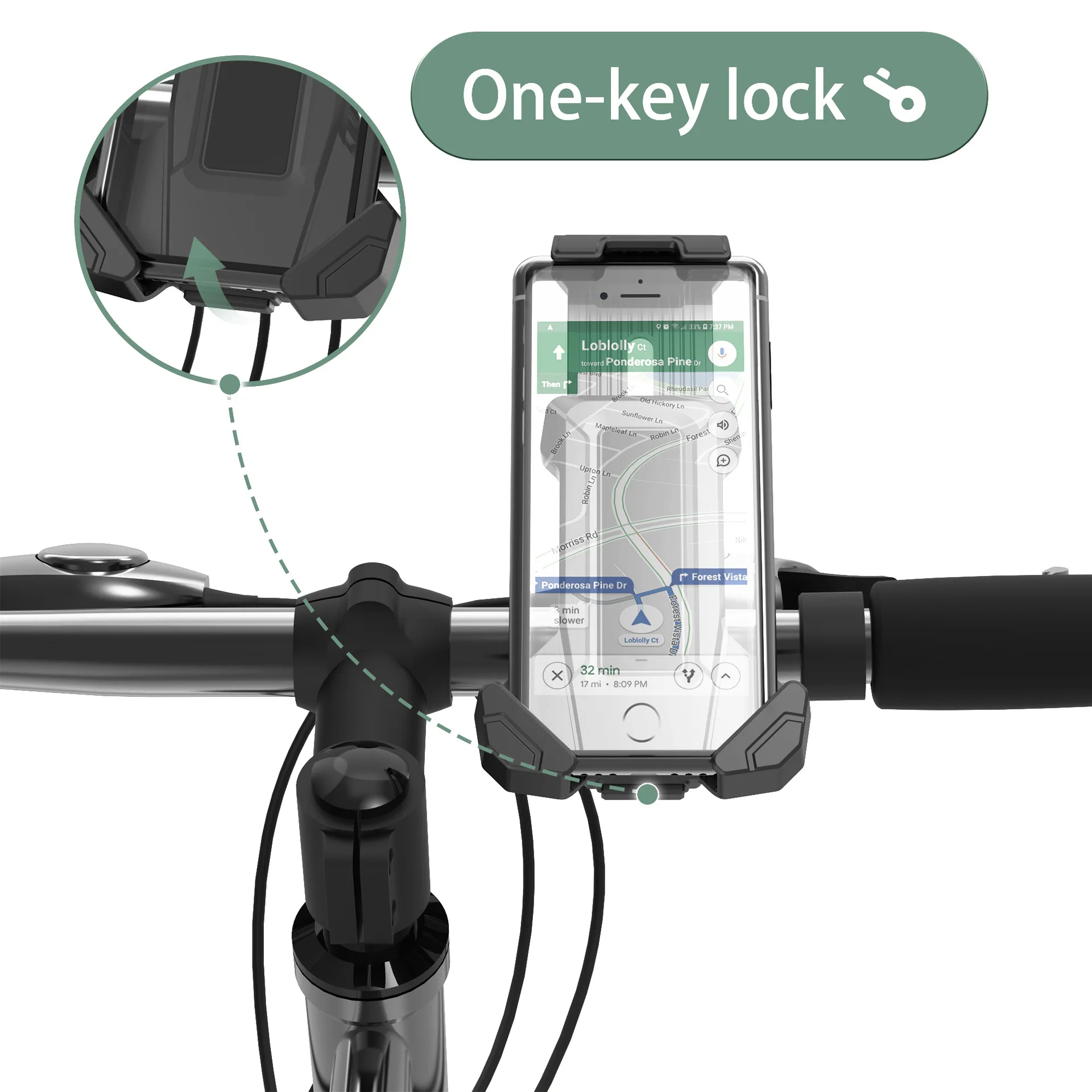 

LIULIU New Bike Phone Holder Clip-on cycling bike mount