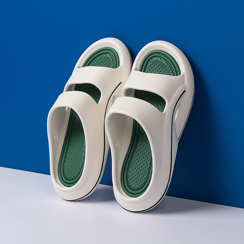 

Slippers 2024 Summer New Outwear Sports Anti Slip Soft Sole Men's Internet Red Thick Sole One Line Drag Beach Cool