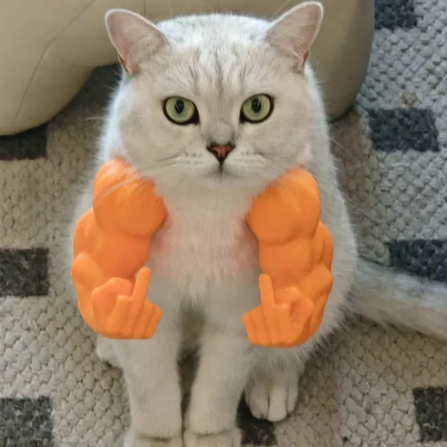3D Printed Cat Muscle Arms Funny Finger Cosplay Prop Realistic Neck Arm Covers for Halloween Party Costume Pet Photo Shoot 3D Printed Cat Muscle Arms Funny Finger Cosplay Prop Realistic Neck Arm Covers for Halloween Party Costume Pet Photo Shoot