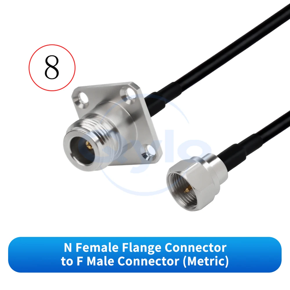 (1 Stück) N auf F Stecker/Buchse Adapterkabel N-zu-F Verlängerungskabel Mehradriges HF-Koaxialkabel RG58 0-6GHz – Detail 10