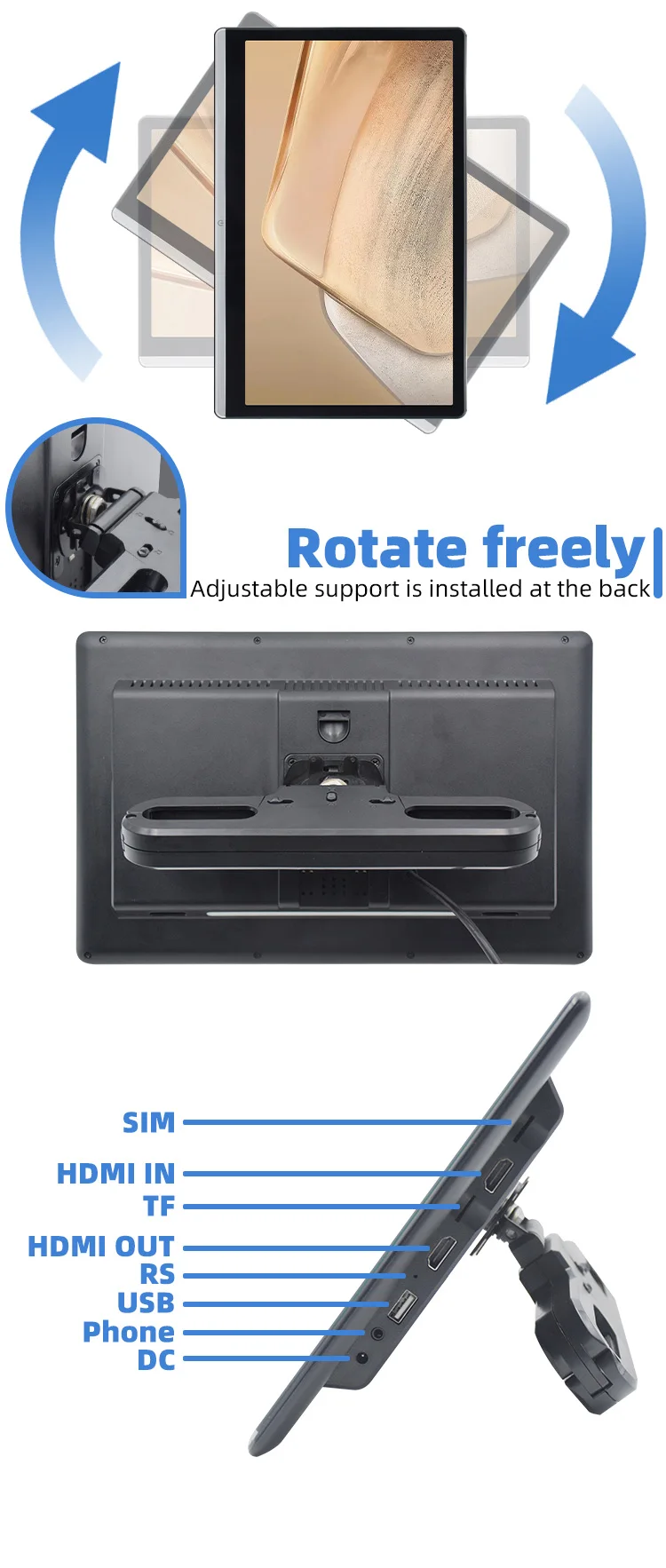 Rear Seat Entertainment For Mazda CX-90 Rotatable Android 14.0