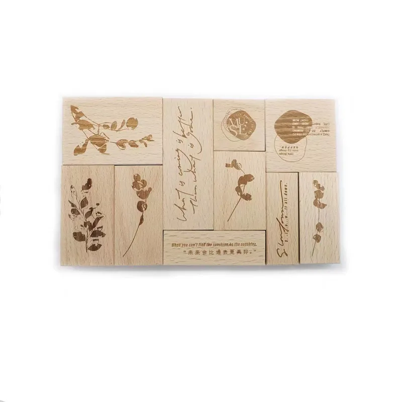 Vinage The Song of Leaves Wooden Rubber Stamp for DIY Scrapbooking Photo  Album Card Making