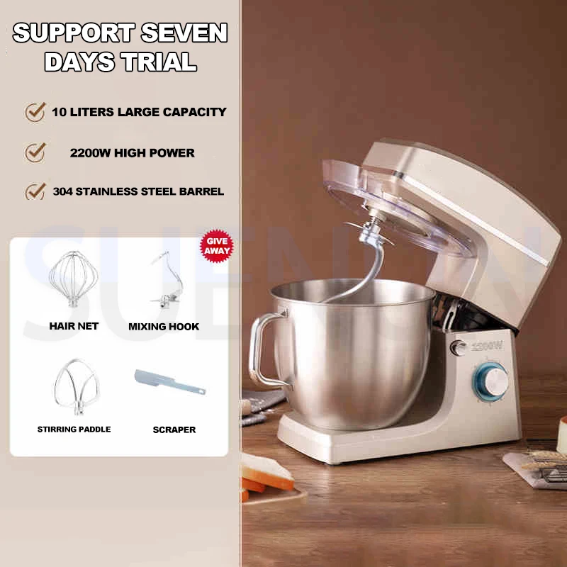 10L Stand Mixer Electric Kitchen Mixer Food Processor Dough Kneading Machine Kneader Kitchen Appliances Stir Fried chef's Machin 2