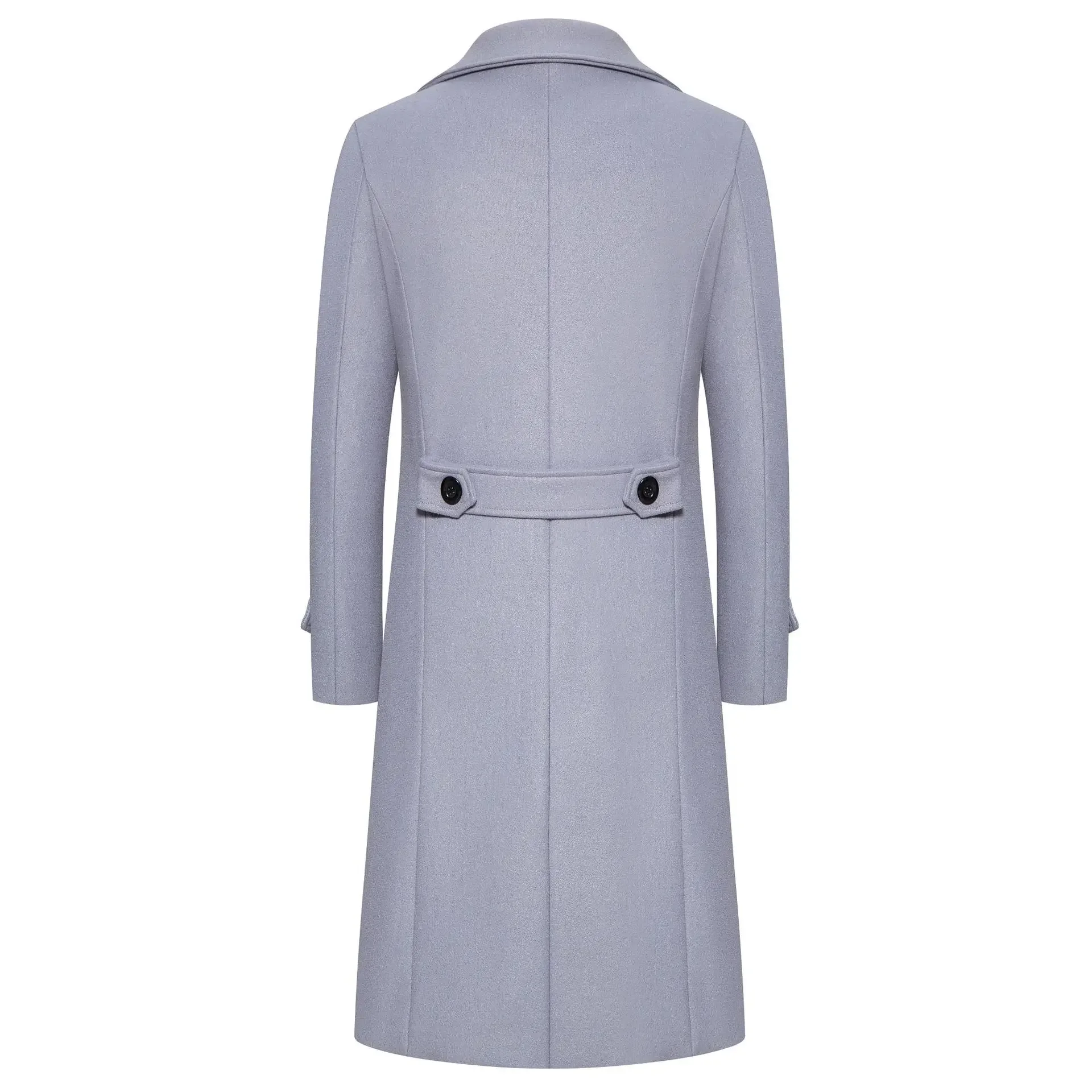 Trench Coat Men Autumn/winter Double Row Button Woolen Jacket Long Length Casual Overcoat