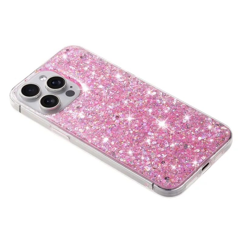Starry Glitter Pink Sequin Anti-fall Phone Case - Hard Silicone Back Cover