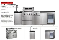 Armoire de cuisine extérieure, gril en acier inoxydable argenté, évier de Barbecue sans fumée de qualité supérieure pour pique-nique, matériau métallique 6