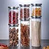 250-650ML Glass Canister Stainless Steel Cover Glass Spice Jars Storage Tank Coffee Bean Food Containers Kitchen Accessories 4