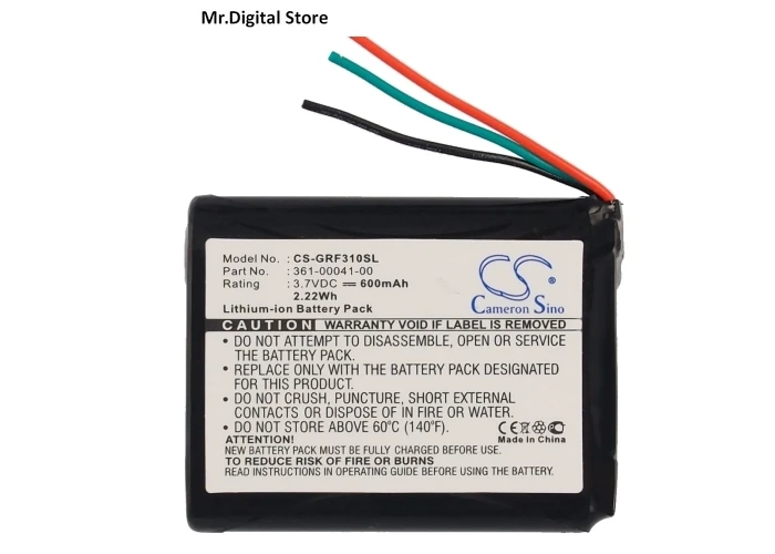

Cameron Sino 600mAh Battery 361-00041-00 for Garmin Forerunner 310XT