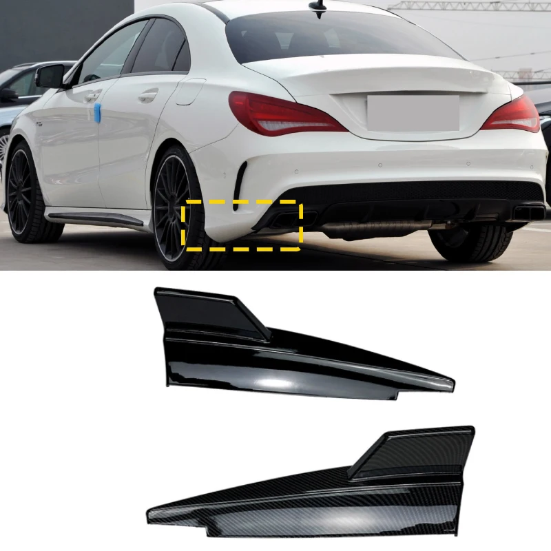 

ABS Glossy Black Car Rear Bumper Splitter Spoiler Aprons Flaps For Mercedes-Benz CLA-Class C117 CLA180 200 CLA45 AMG 2013-2019