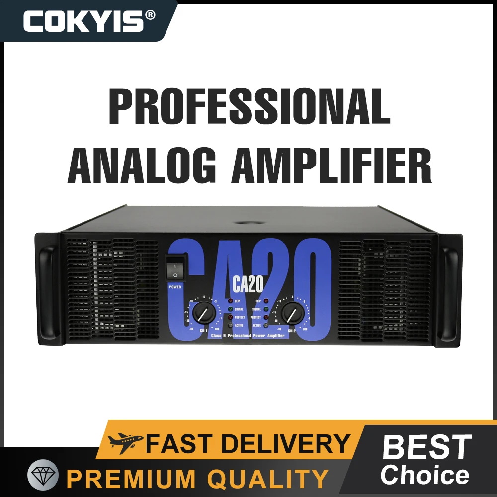 

CA20 Professional Power Amplifier 8Ohm 1350W*2/4Ohm 3000W*2 Pure Power Amp 2channels (3u) KTV/Stage/Home Entertainment KTV
