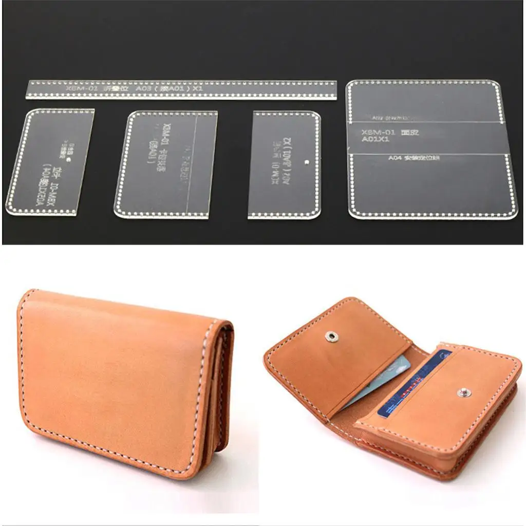 Handbag Acrylic Template Wallet Leather Pattern Acrylic Leather Templates for Bags 5 Pieces Leather Tools Leather Craft Tool Kit Leather Craft Tools Leather Craft Tool