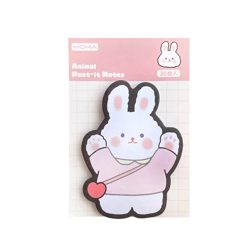 10Pcs/Lot Cute Animal Memo Pad Cartoon Decorative Writing Notepad Kawaii Rabbit Cow Bear Sticky Notes Kids School Stationery 6