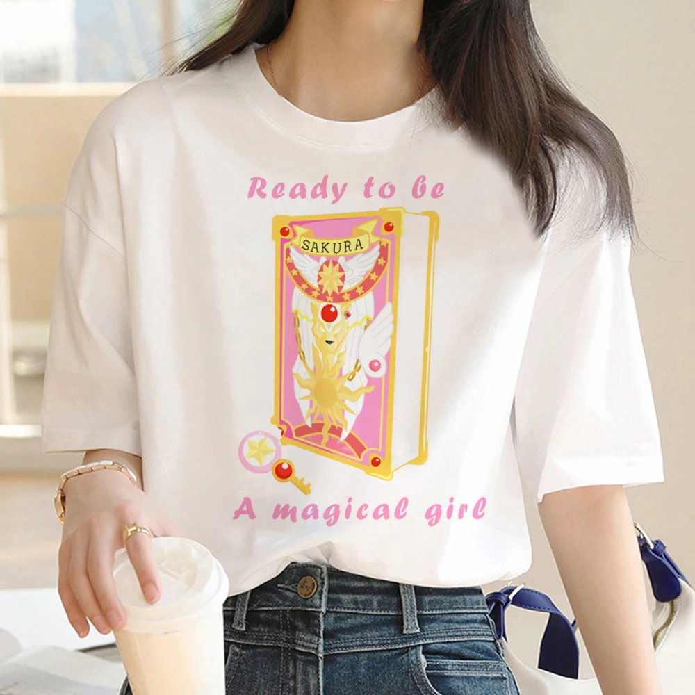 

Cardcaptor Sakura Женская забавная Футболка harajuku манга футболки для девушек 2000s одежда