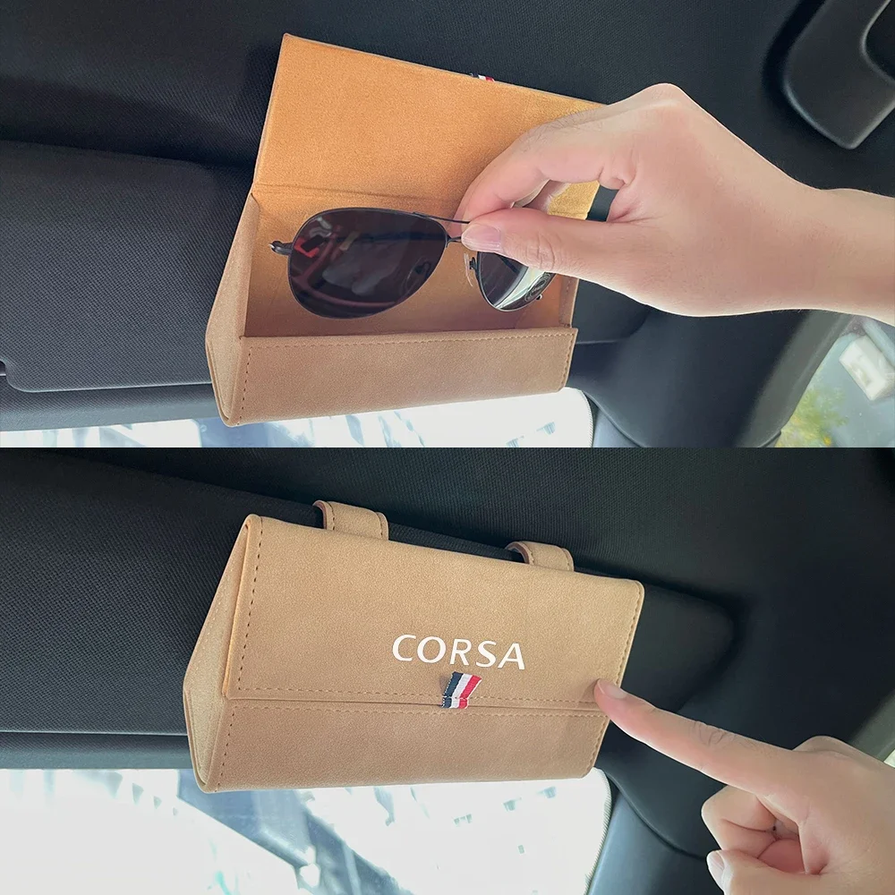 자동차 선 바이저 안경 케이스 보관함, 오펠 코르사 C D E F A B Gsi 1.6T OPC 라인 1.4T 터보 코르사반 2004 2007 액세서리