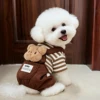 Thiened Autumn Winter Dog Clothes Bear Head Doll Four Legs Overalls Warm Anti edding  Pet Clothing Polyester Fiber 2