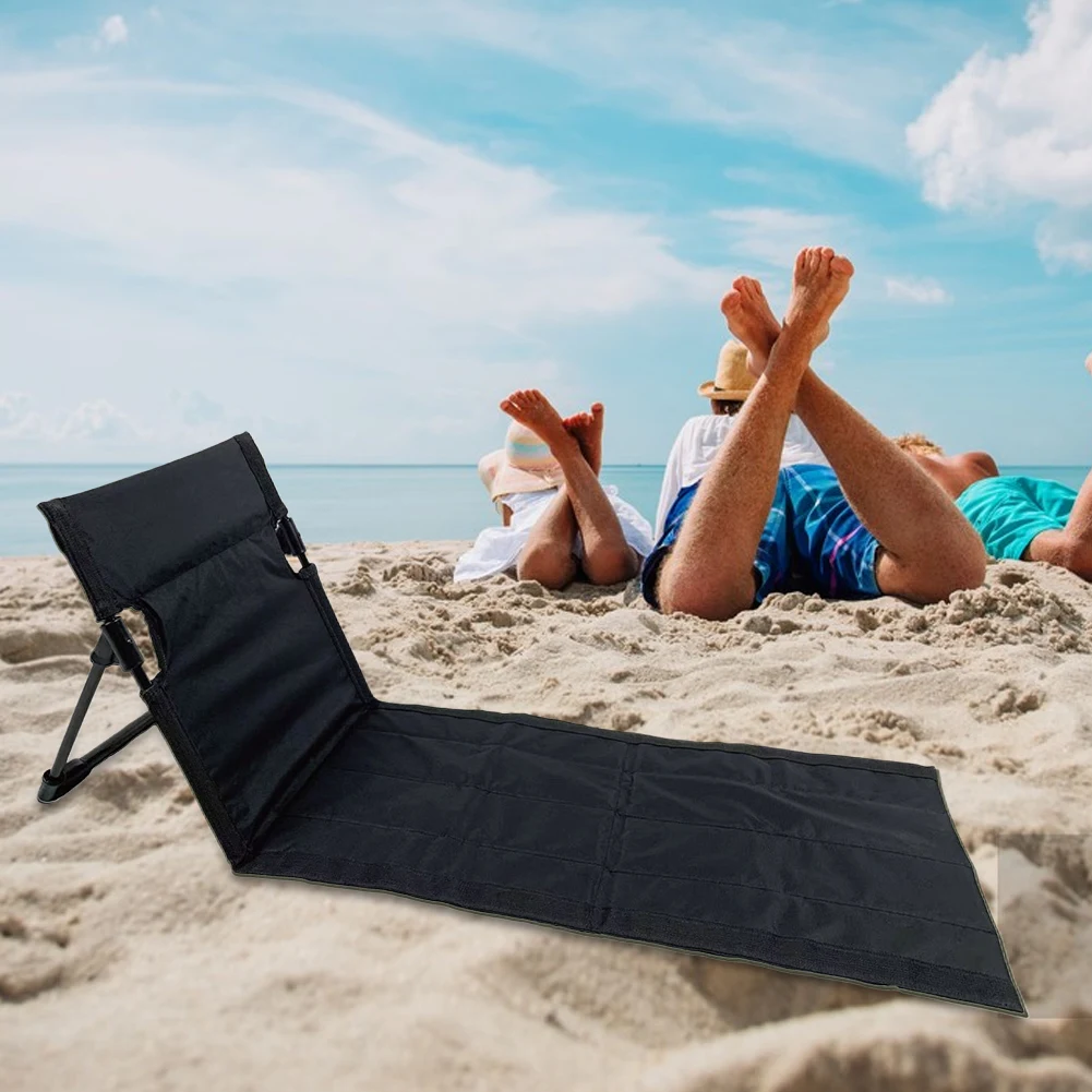 Outdoor Portable Folding Seat Lightweight Camping Chair with Backrest Compact Beach Lounger for Outdoor Picnic Lawn Park 2