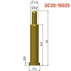 Enhanced Spring Pogo Pin Connector Set - 10 Pcs, 2.0 MM Diameter, Various Heights (Height 10.0 mm)