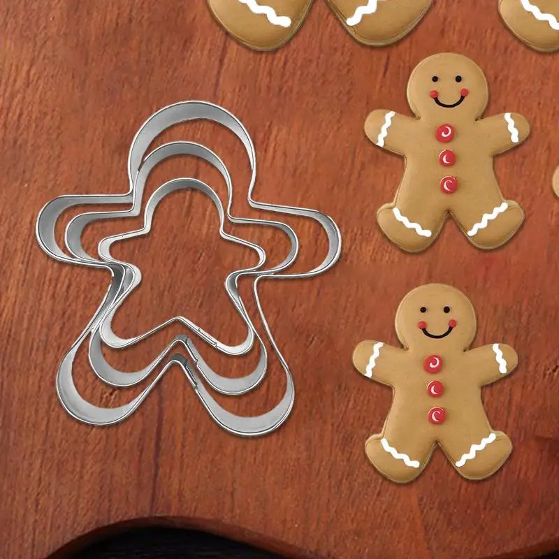 Christmas Cookie Cutters Festival Biscuit Cutter Mold Food-grade Cookie Cutters for Christmas Gingerbread Man Tree