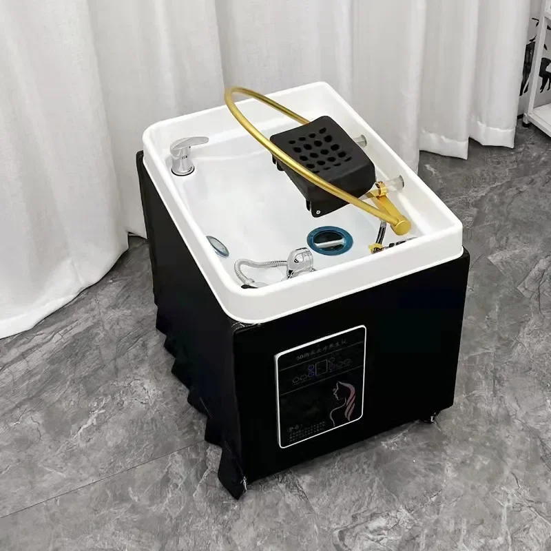 Hydraulic Single Mobile Barber Shop Flushing Shampoo Fumigation Intelligent Constant Temperature Chaise Water Circulation 3