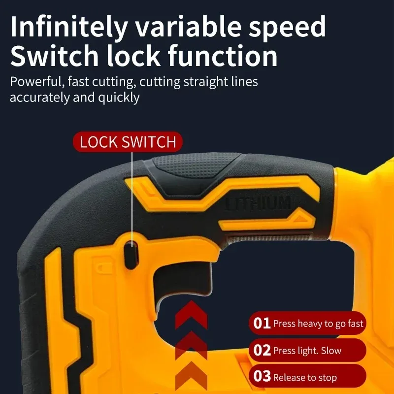 Dewalt 3000RPM 브러시리스 곡선 톱 무선 전기 지그 톱 휴대용 다기능 조절식 목공 전동 공구