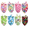 5PCS Dog Easter Scarf Adjustable Pet Dog Bandanas Cartoon Rabbit Eggs Print Spring Pet Triangular Scarf For Dogs Supplies S/M 6