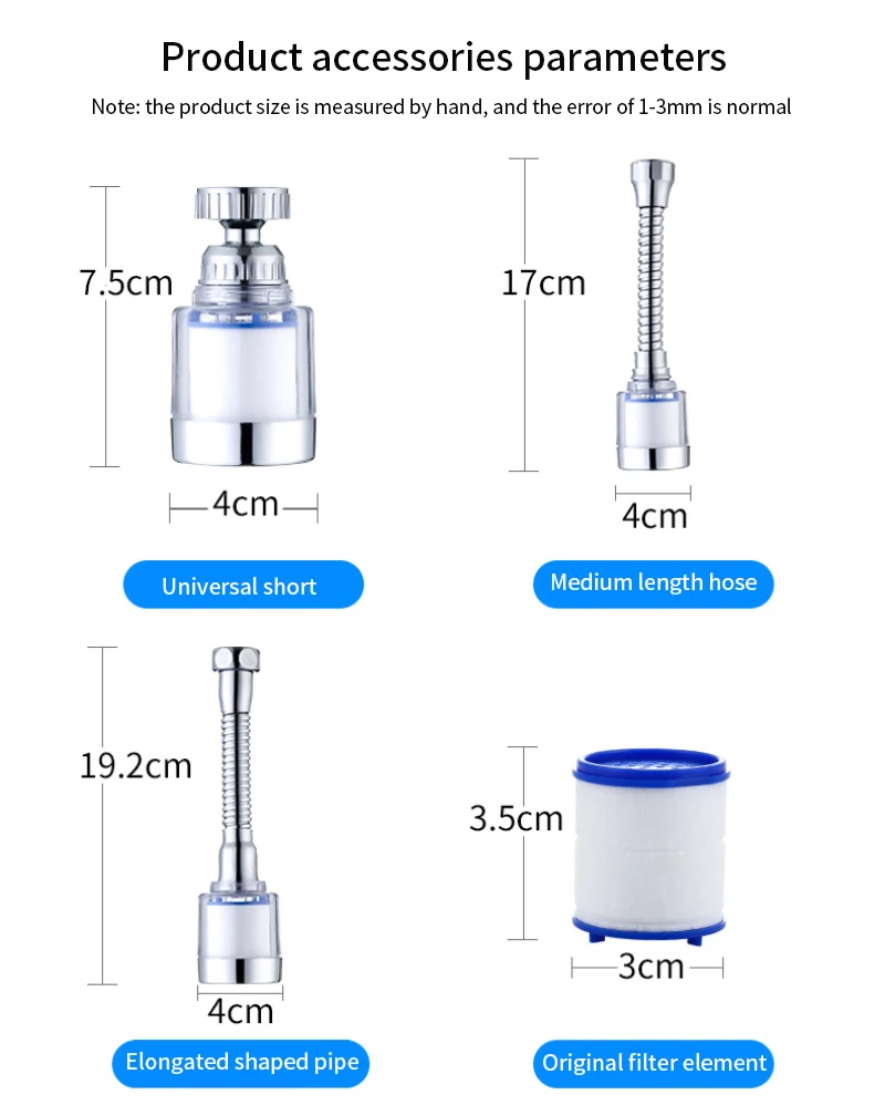 Description Picture 6 of item10pcs Pressurized Bubbler Filter  Faucet Purifier Shower Cotton Filtration Remove Chlorine Heavy Metals for Kitchen