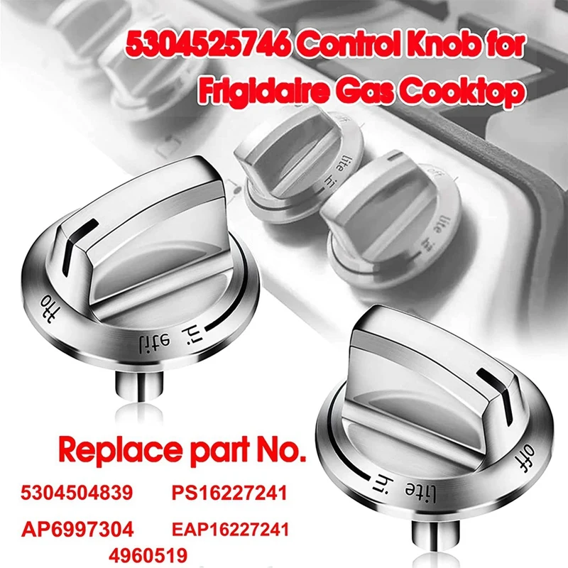 2 Pack Burner Knob For Frigidaire Gas Range Knobs Gas Stove Parts Upgrade Control Knob 5304525746