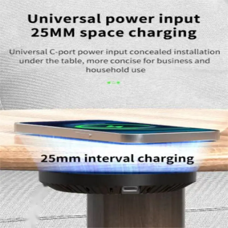 

Invisible Wireless Charger 40mm Under Table Qi-Compatible Charger Furniture Desk Wireless Charging Station for iPhone 14/13/12