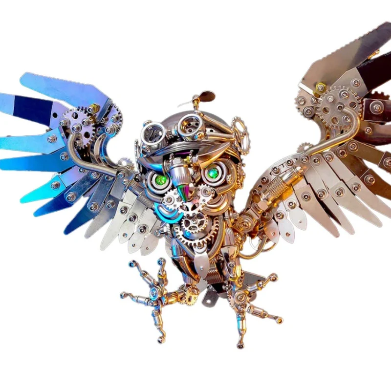 

3D Puzzles Steampunk Owl Model Building Kits DIY Metal Assembly Eagle Toy Animal Model Toy for Kids Adults Gift - 700+PCS