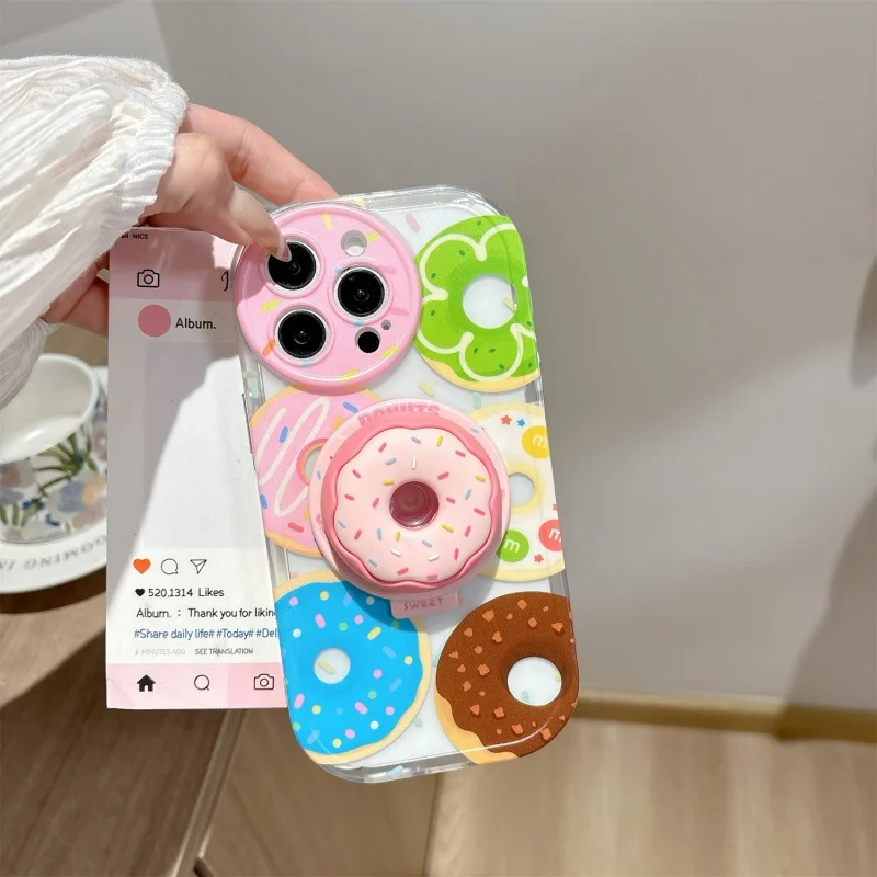 귀여운 3D 도넛 자석형 휴대폰 거치대 스마트톡 폰 스탠드 홀더 아이폰 17, 패드, 스마트톡용