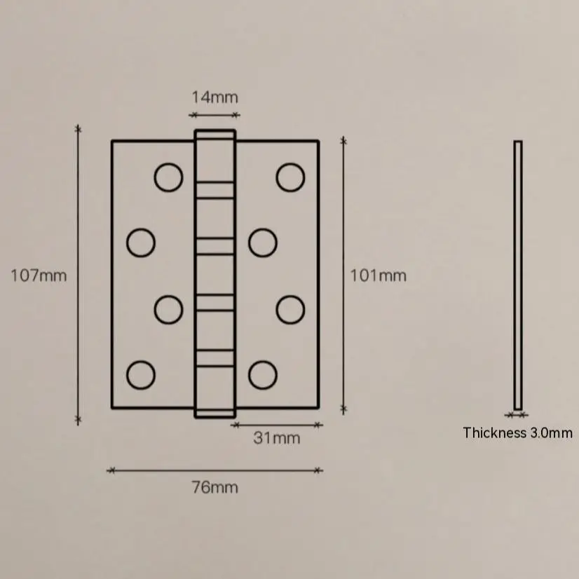 Stainless Steel Hinges Door Stainless Steel Hinge, Solid Wood Door, Load-bearing Hinge, Thickened Bearing 4-inch 304 Stainless Steel