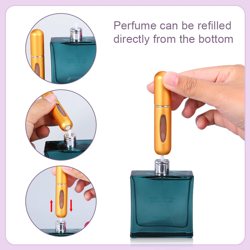 Portable Mini Refillable Perfume Atomizer 5/8ml Aluminum Perfume Bottle Spray Bottle spray bottle,perfume bottle,perfume atomizer,mini perfume bottle,perfume refill bottle,mini perfume atomizer,refillable bottle,refillable empty bottle,refillable cosmetic bottle,refillable perfume bottle