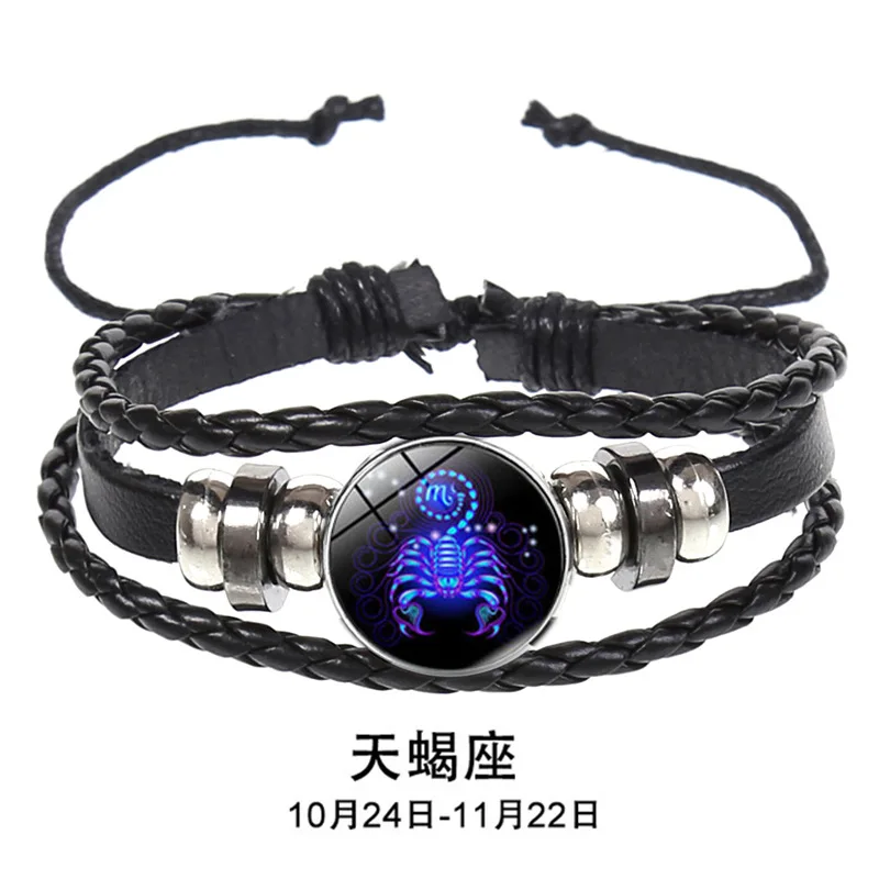 12 Constellation Zodiac Sign Charm Luminous Bracelet - Detailed View 16