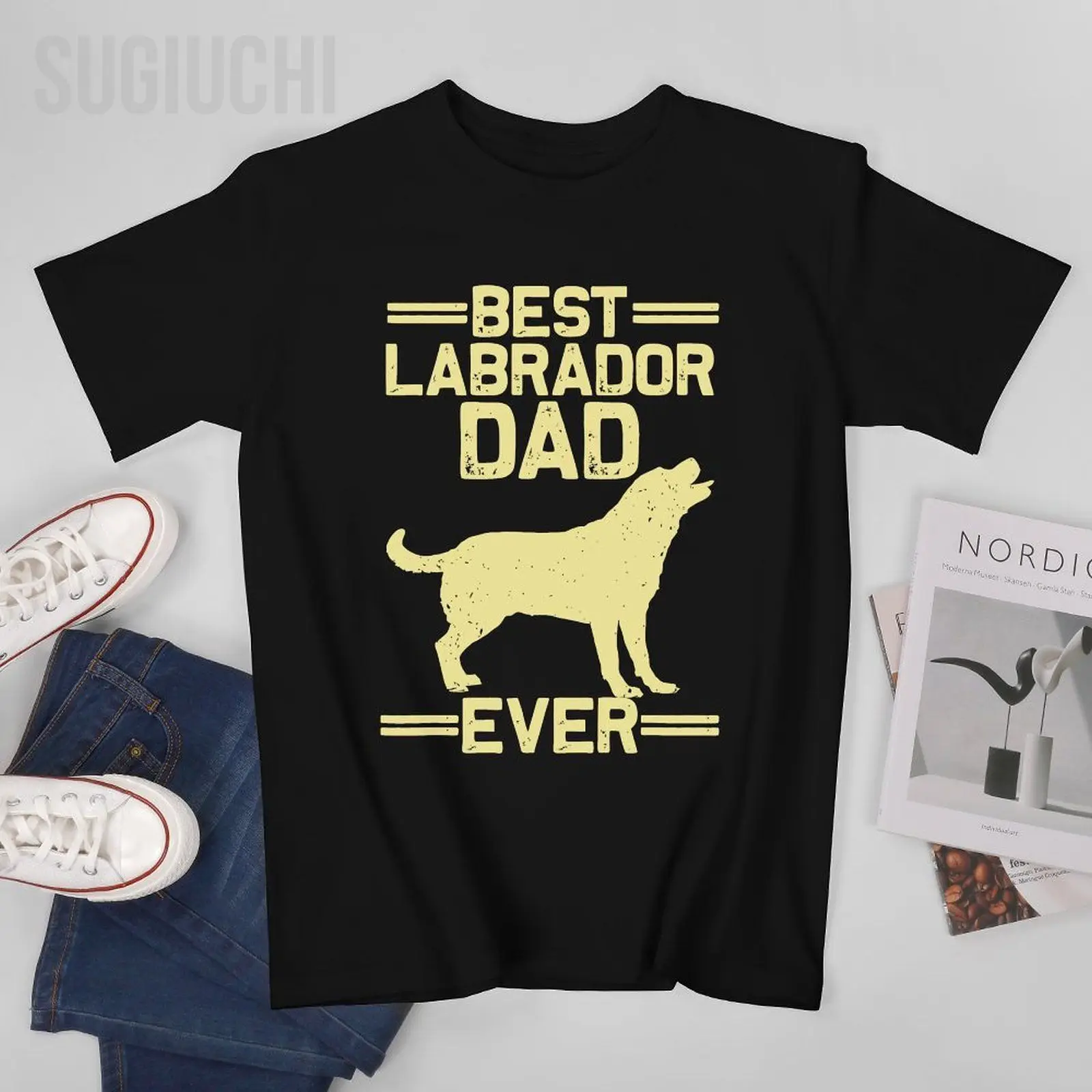 

Men Best Labrador DAD EVER Labrador Retriever Dogs Tshirt Tees O-neck T Shirts Women Boys 100% Cotton Short T-Shirt Unisex