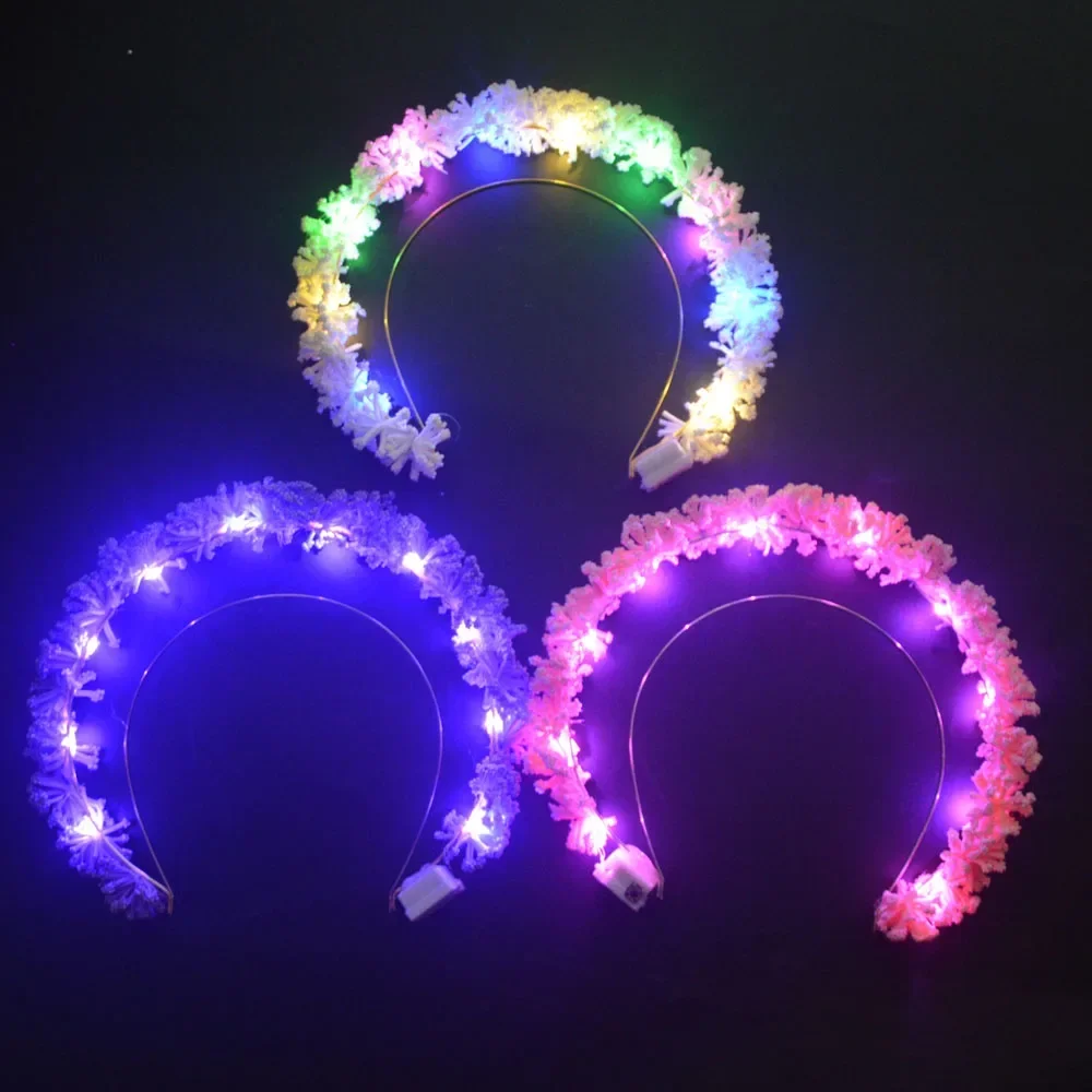 Light Up Led Angel Halo Goddess Bride Pearl Crown Headband