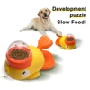Automatic Pet Feeder for Dogs Cats Food Dispenser with Leak Proof Design Fun Human Pet Toys Yellow Duck Feeding Supplies 1