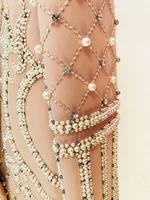 فستان سترة نسائية مطرز بالخرز ، لآلئ ماسية ، ياقة مذهلة ، مصمم أزياء ، الأحدث ، أعلى جودة ، 1