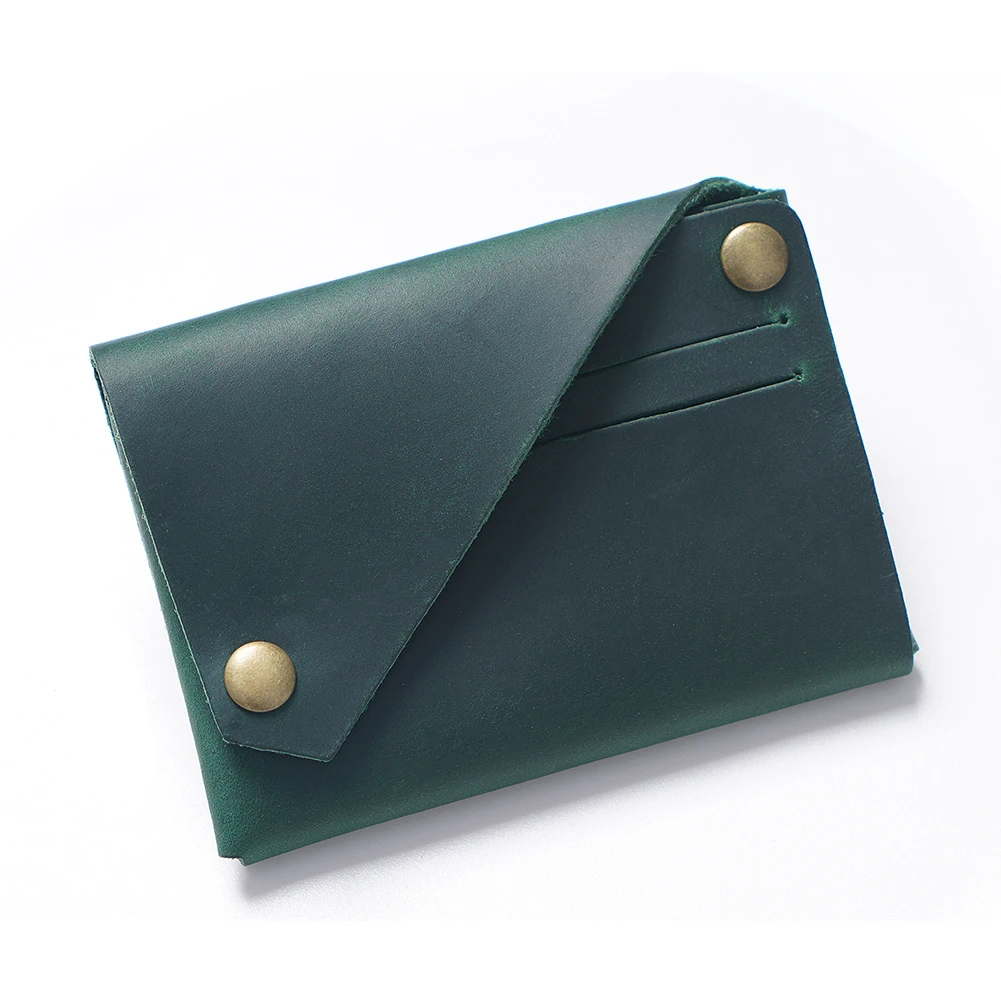 Genuine Leather Card Holder-Slim RFID Wallet Organizer for Credit/Bank/Membership Cards, Hand-Stitched Compact Design, Ready t