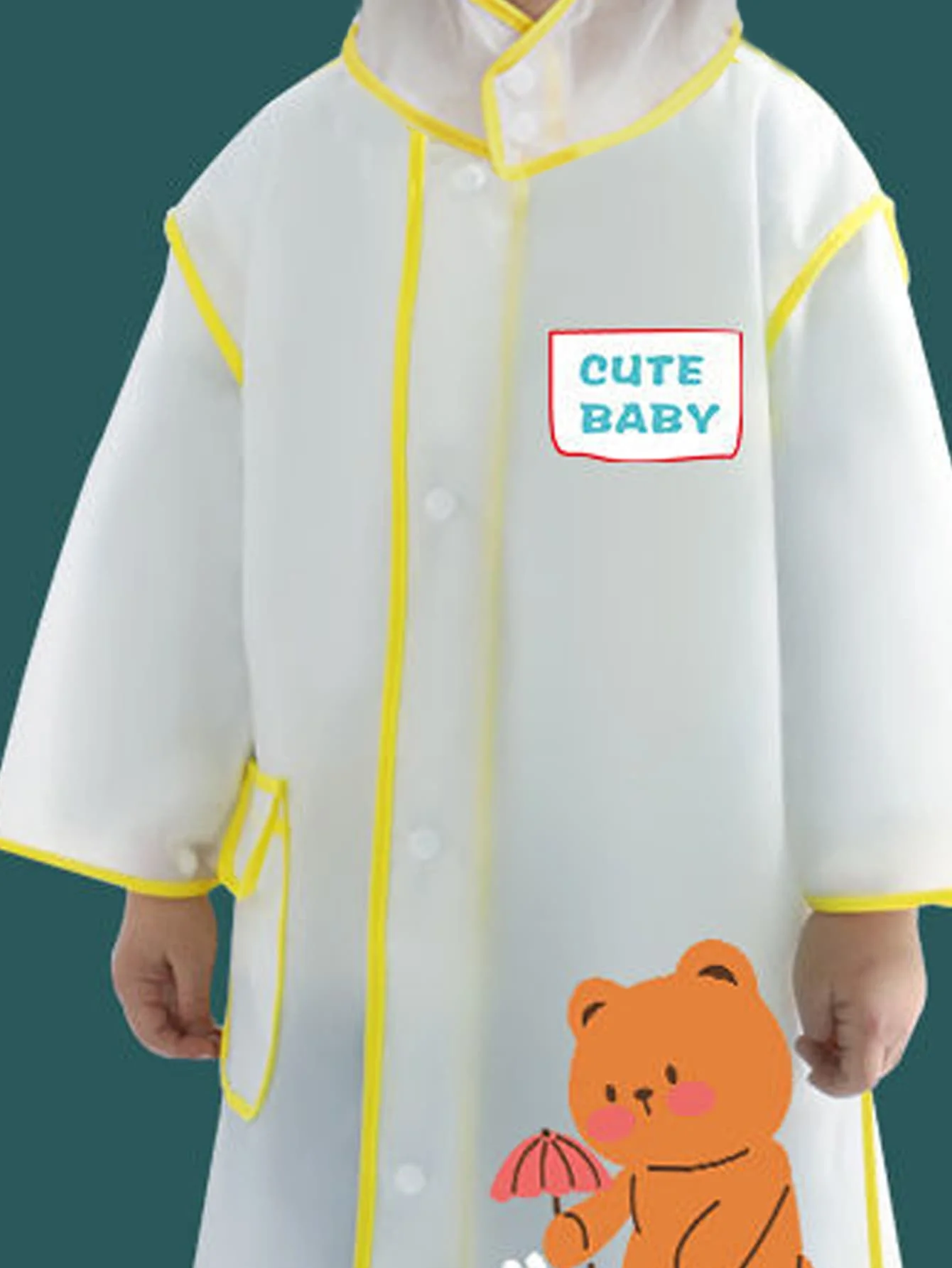Raincoat Poncho Children's raincoat Boys and girls kindergarten primary school backpack cartoon cape waterproof poncho cartoon bear style